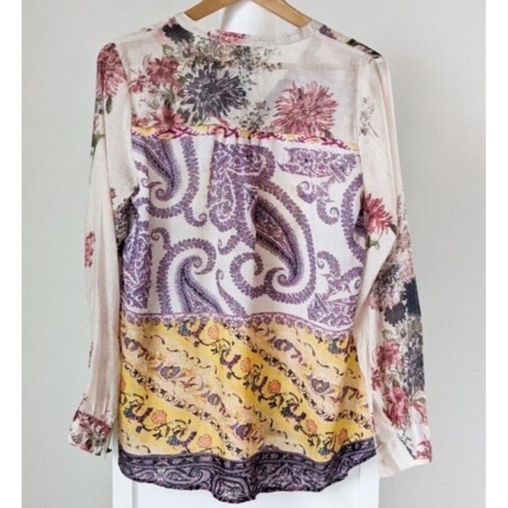 Aratta Silent Journey Size L Heart Beat Blouse Tunic Floral Boho - Picture 2 of 9